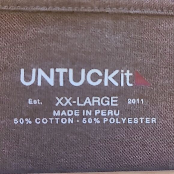 Untuckit Aston Heather Brown Long-Sleeve T-Shirt Size XXL - Picture 6 of 9